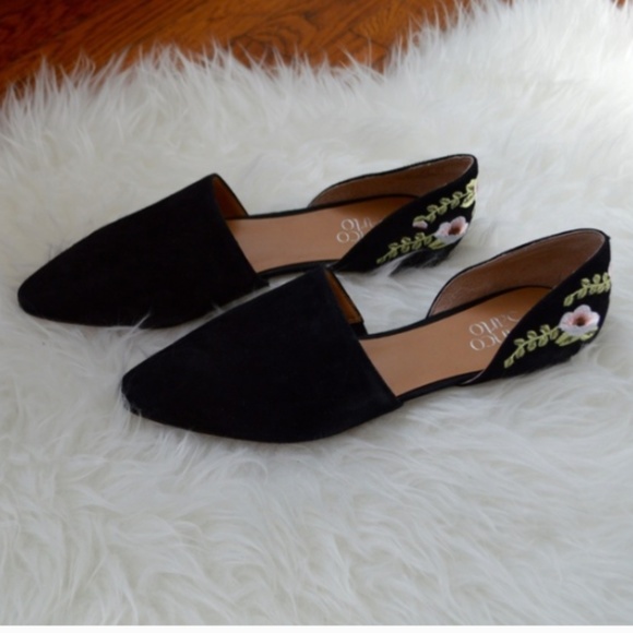 Franco Sarto Shoes - Franco Sarto Black Floral Embroidered Shoe